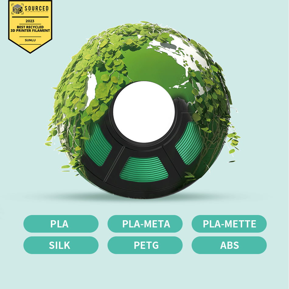 [MOQ: 3KG] Umweltfreundliches recyceltes Filament PLA, PLA-META, SILK, ABS, PETG Filament 1KG