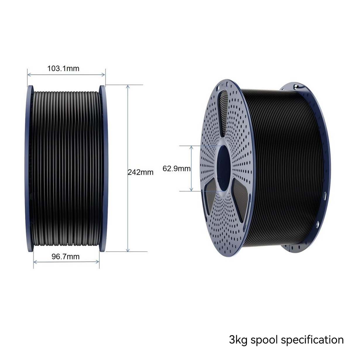 [Bigger Size, Longer Use, No Waste] 3KG Large Spool PLA Series 3D Printer Filament Collection