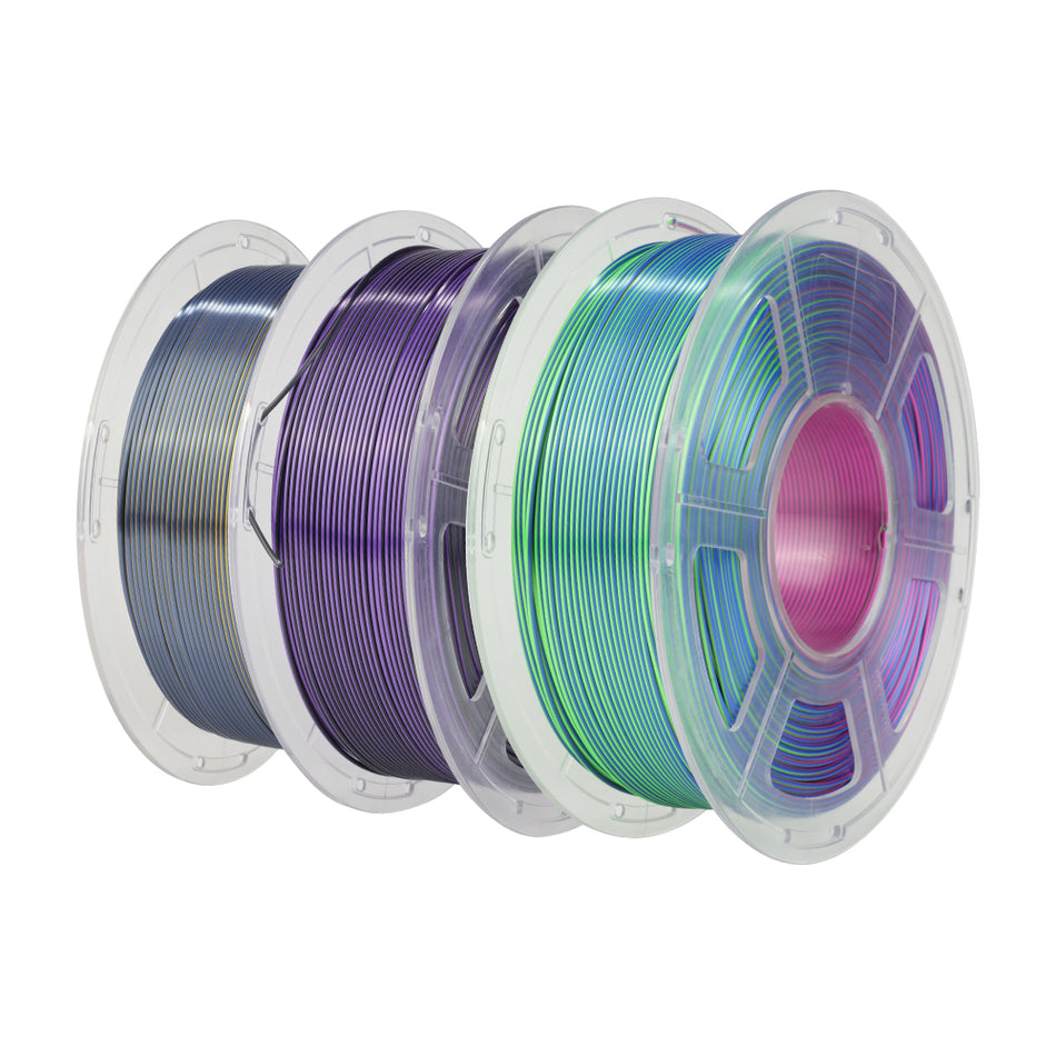 [MOQ: 3KG] Mehrfarbiges SILK-Filament (zweifarbig, dreifarbig) 3D-Druckerfilament 1KG