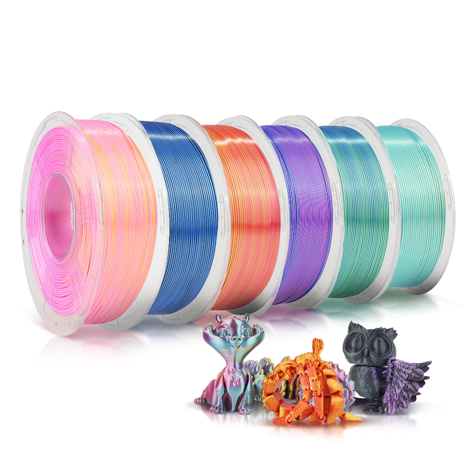 [MOQ: 3KG] Mehrfarbiges SILK-Filament (zweifarbig, dreifarbig) 3D-Druckerfilament 1KG