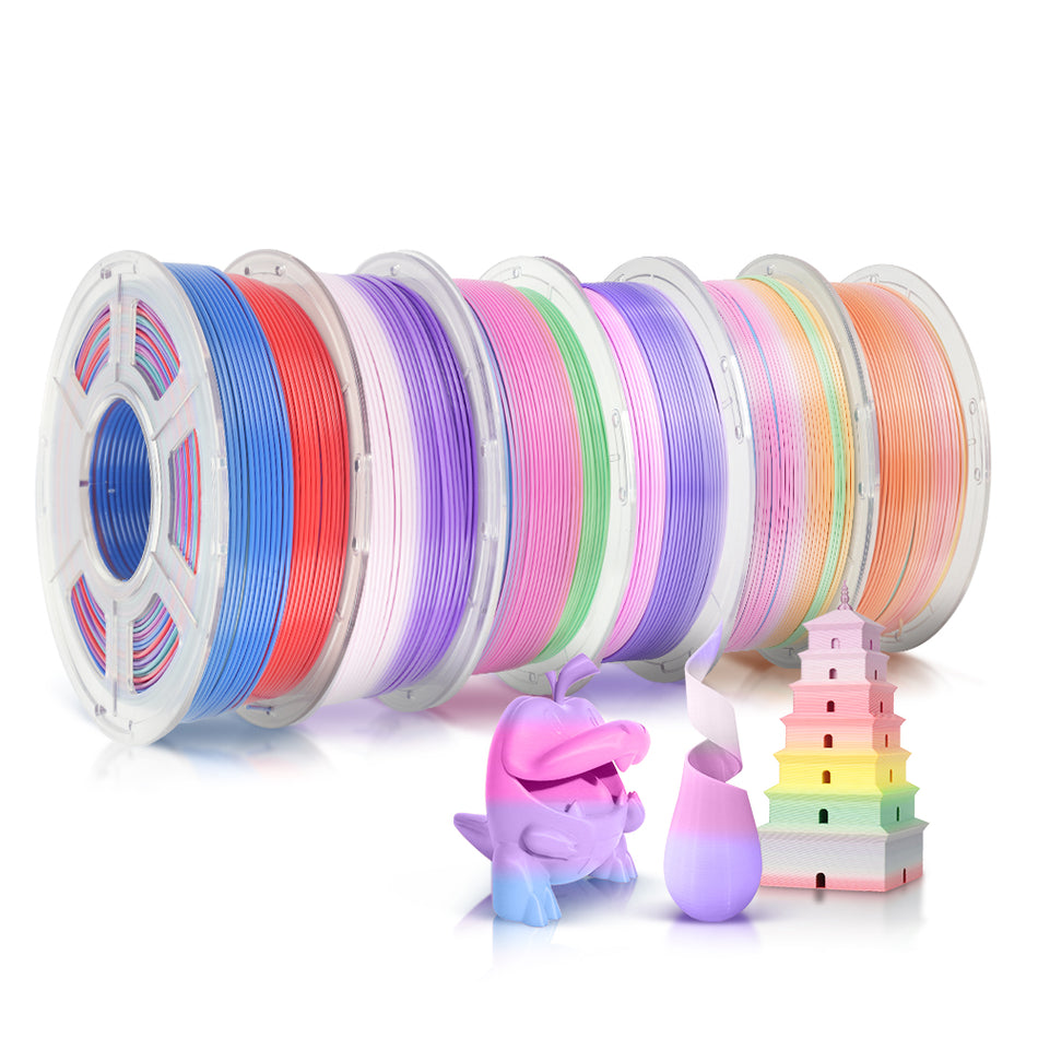 [MOQ : 3 KG] Filament d'imprimante 3D PLA Rainbow et SILK Rainbow 1 KG