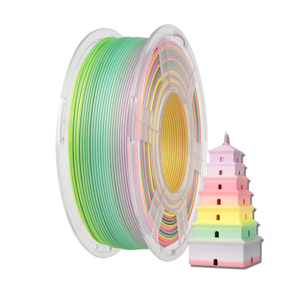 eSUN 3D Printer Silk PLA Rainbow Filament 1.75mm 1KG Multi-color DIY Artwork