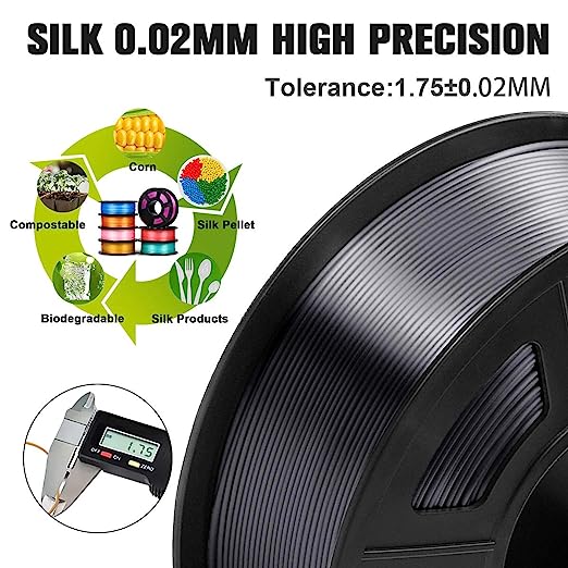 Filamento per stampante 3D SUNLU Silk PLA 1,75 mm 1 kg/2,2 libbre