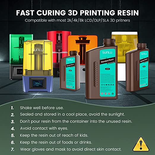 Resina Estándar Plus, ANYCUBIC 405nm UV Impresora 3D Resina con Alta  Precisión, Resina de Fotopolímero de Curado Rápido para Impresión  LCD/DLP/SLA 3D