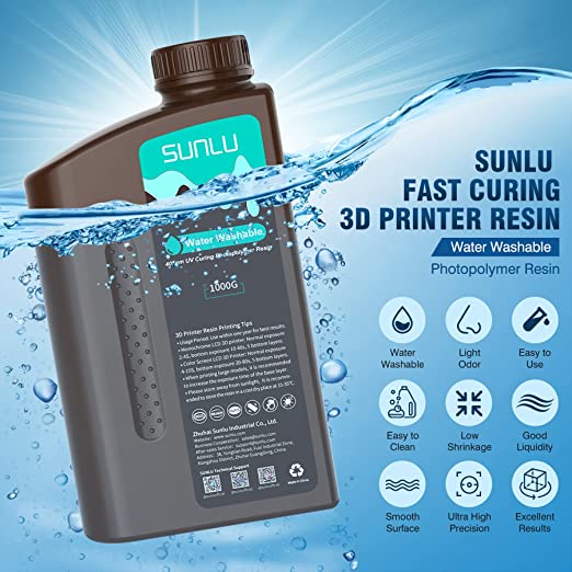 SUNLU Résine Standard d'impression 3D 1000g, Résine à Séchage Rapide UV  405nm, pour l'impression 3D 4K/8K LCD/DLP/SLA… –