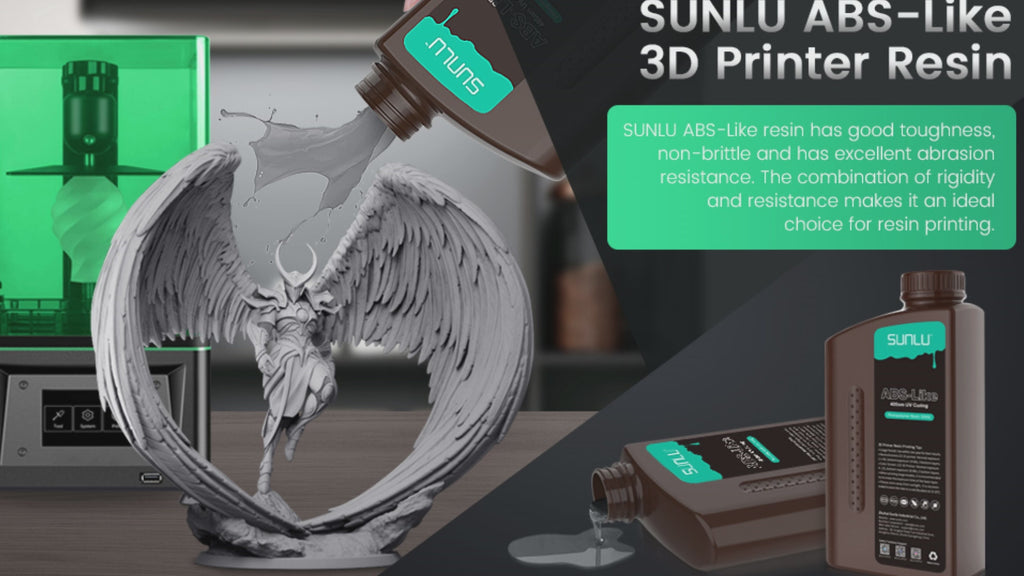  SUNLU 2000G ABS Like Resin for 3D Printer, 405nm UV Curing  Photopolymer Rapid 3D Resin for 2K 4K 6K 8K LCD/DLP/SLA 3D Printers,  Non-Brittle & High Precision & Low Shrinkage, 2KG