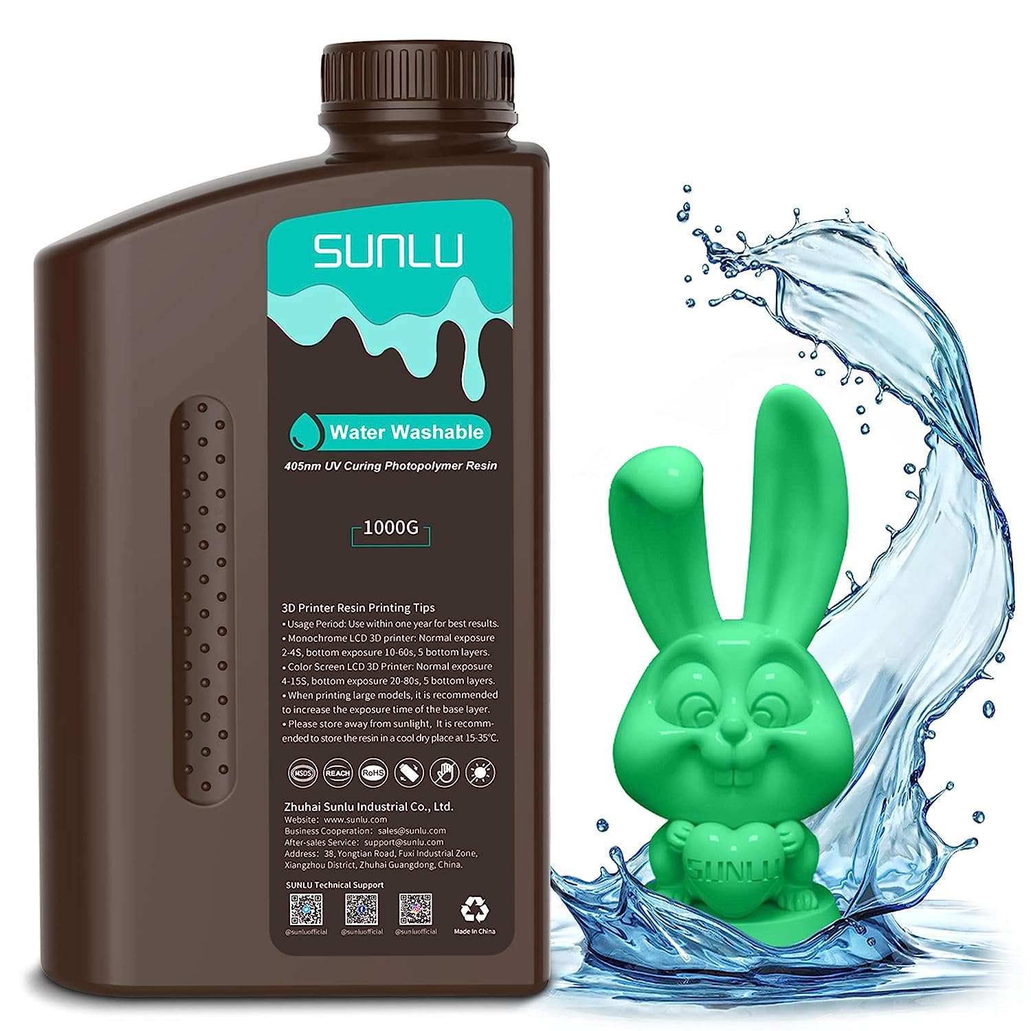 {Over 6 Bottles Bundle Sales} SUNLU Standard Resin or Water-Washable UV Resin 1000G