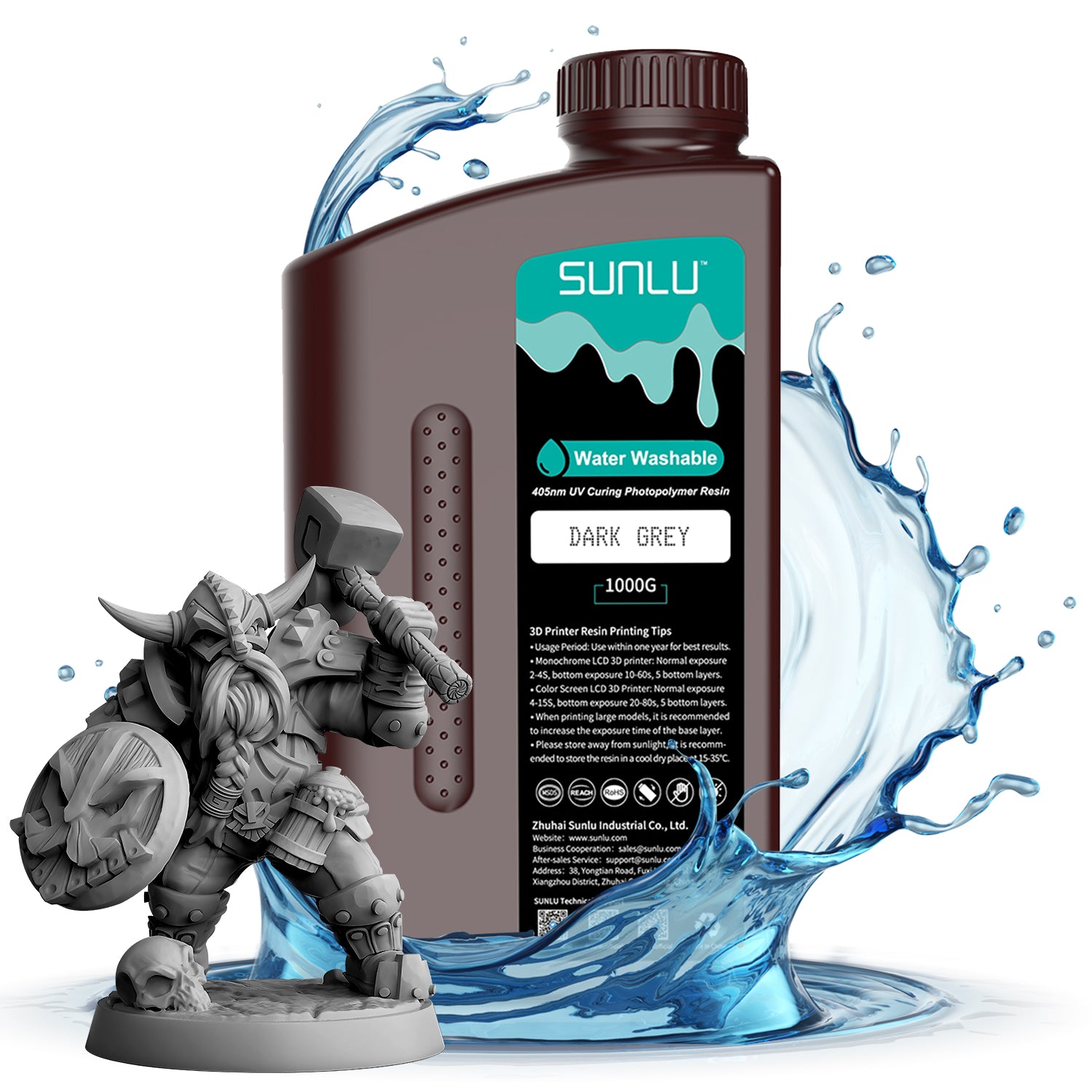 {Over 6 Bottles Bundle Sales} SUNLU Water-Washable UV Resin 1000G