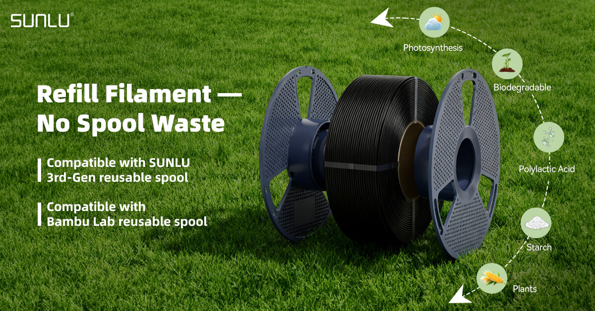 How to Use Refill Filament With SUNLU Reusable Spool？